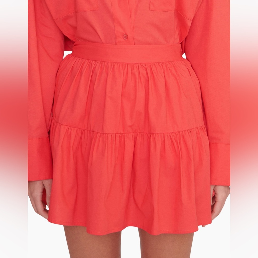 STAUD Mini Sea Skirt in hibiscus color, size 8